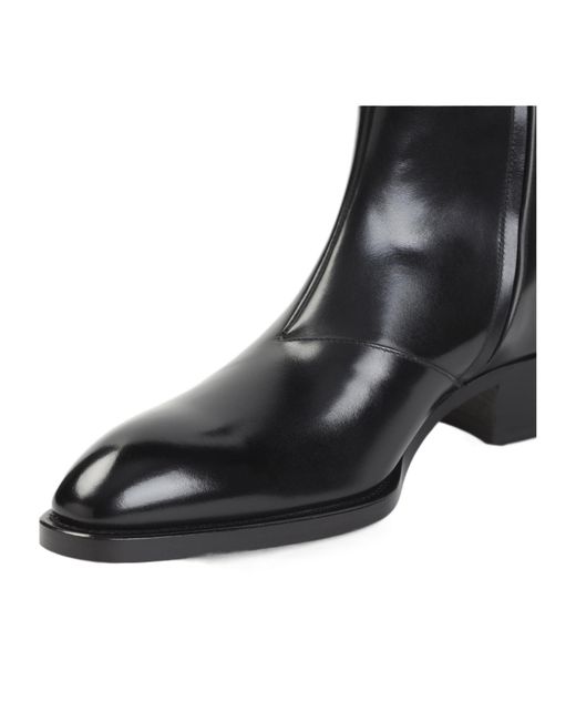 Tom Ford Black Pointed-Toe Ankle Boots for men