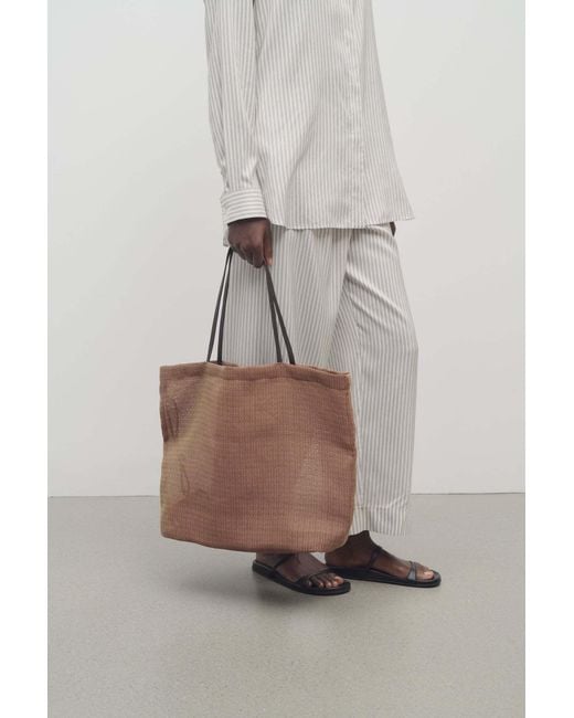 The Row Brown Barn Mesh Tote Bag