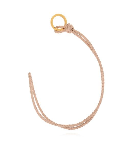 Bottega Veneta White Braided Keyring