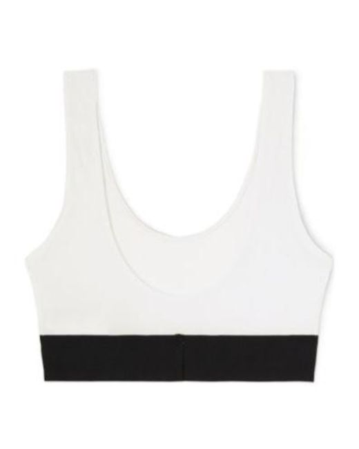 Palm Angels White Scoop Back Two-Toned Bra