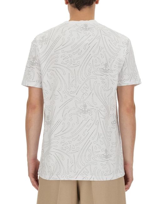 Vivienne Westwood White Graphic Printed Crewneck T-Shirt for men
