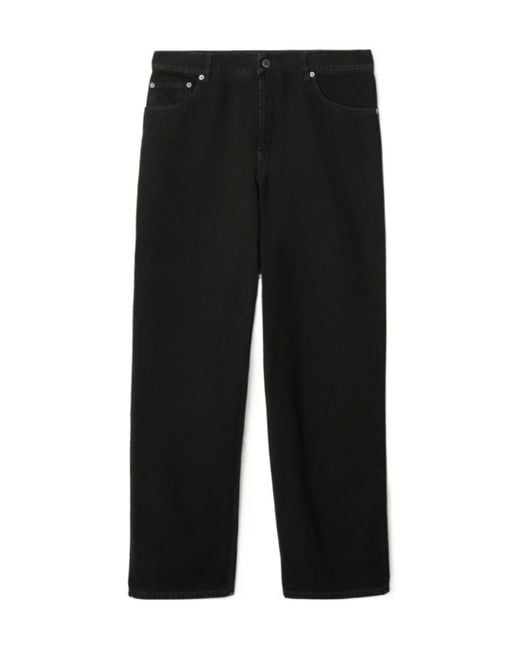 Burberry Black Logo Patch Straight-Leg Jeans for men