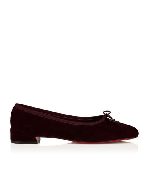 Christian Louboutin Brown Sweetie Jane Bow Round-Toe Ballet Flats