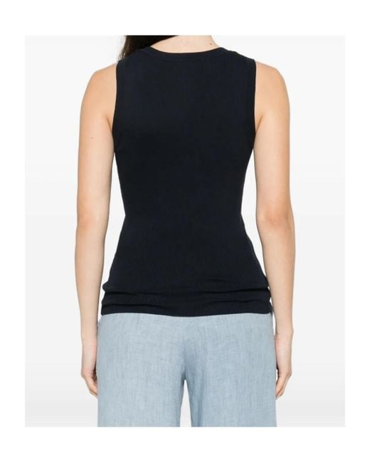 P.A.R.O.S.H. Black Sleeveless Ribbed Top