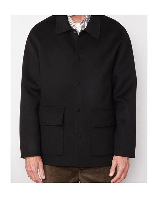 Officine Generale Black Officine Générale Vasco Short Coat for men