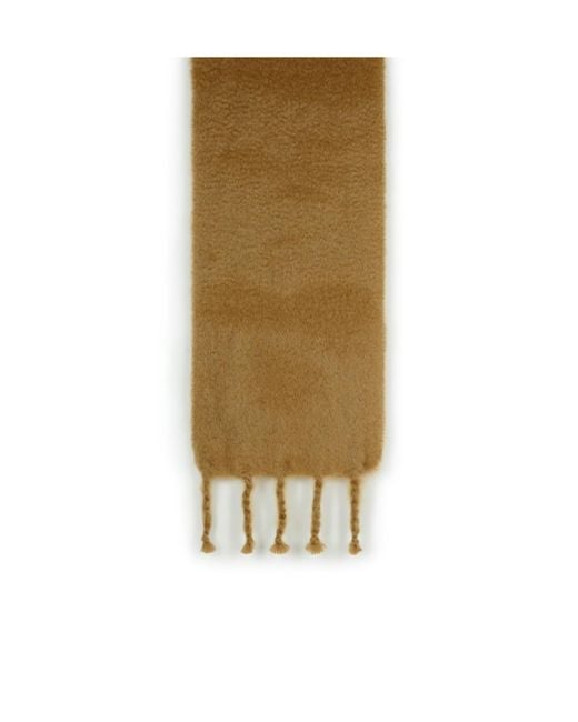 Jil Sander Natural Logo Patch Fringed Scarf for men