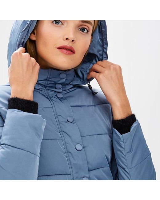 Emporio Armani Blue A Cotton-Padded Suit With A Hooded Jacket