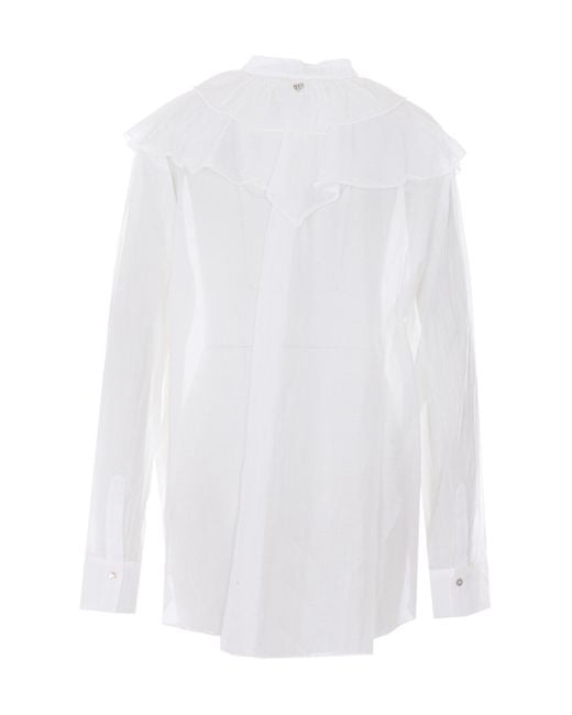 Aniye By White Ruffled Long-Sleeve Shirt