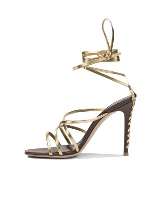 Gianvito Rossi Metallic Ankle-Strap High-Heeled Sandals