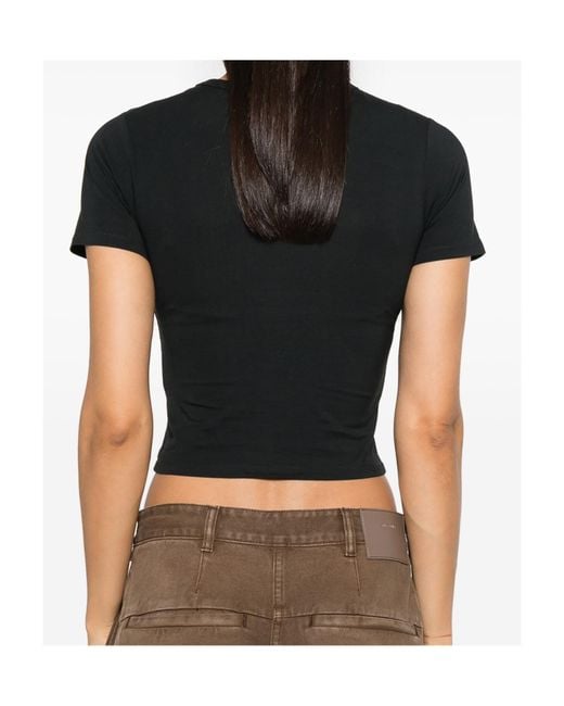 Entire studios Black Short Sleeved Crewneck Cropped T-Shirt