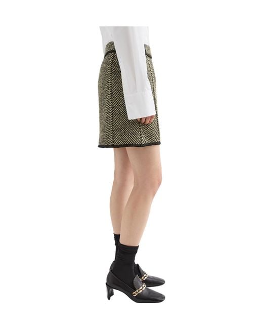 Jil Sander Green Tweed Mini Skirt