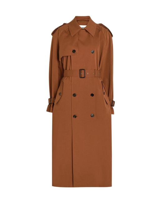 Saint Laurent Brown Double-Breasted Cotton And Silk-Blend Trench Coat
