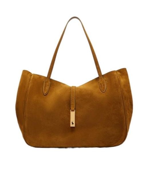 Polo Ralph Lauren Brown Minimalist And Versatile Tote Bag