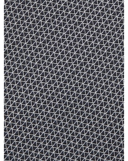 Zegna Gray Geometric Pattern Jacquard Tie for men