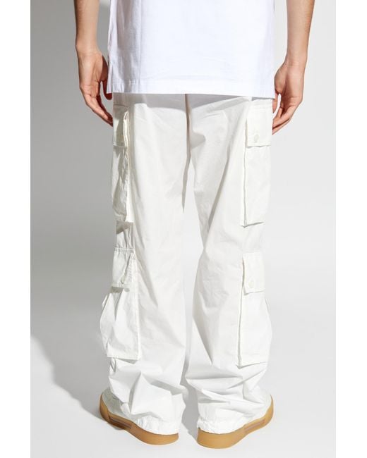 Dolce & Gabbana White Straight Leg Cargo Pants for men