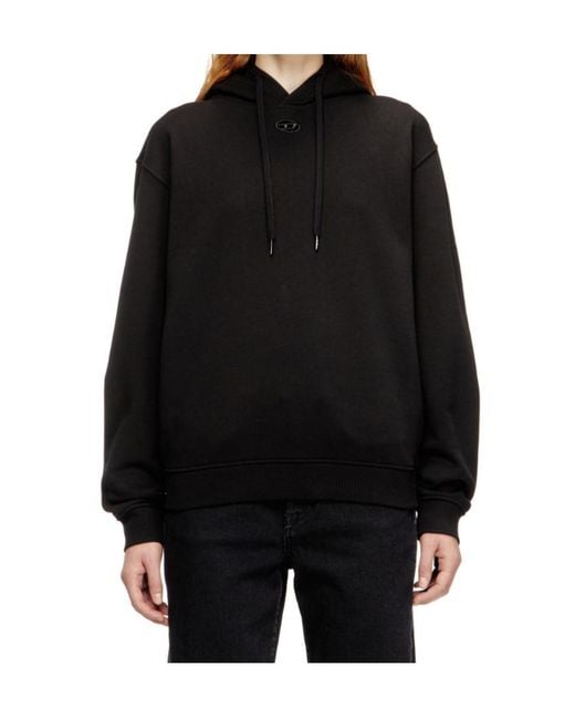 DIESEL Black F-Normy Logo-Embroidery Hoodie