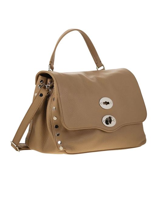 Zanellato Brown Postina Daily Swivel-Button Shoulder Bag