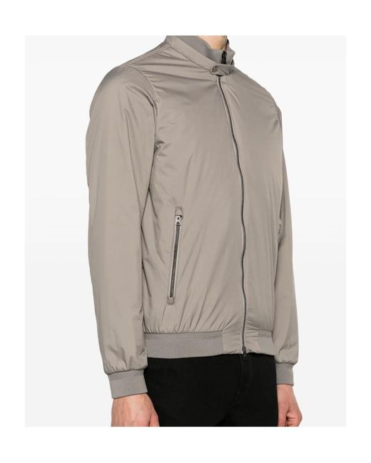 Herno Gray Zip-Up Bomber Jacket for men