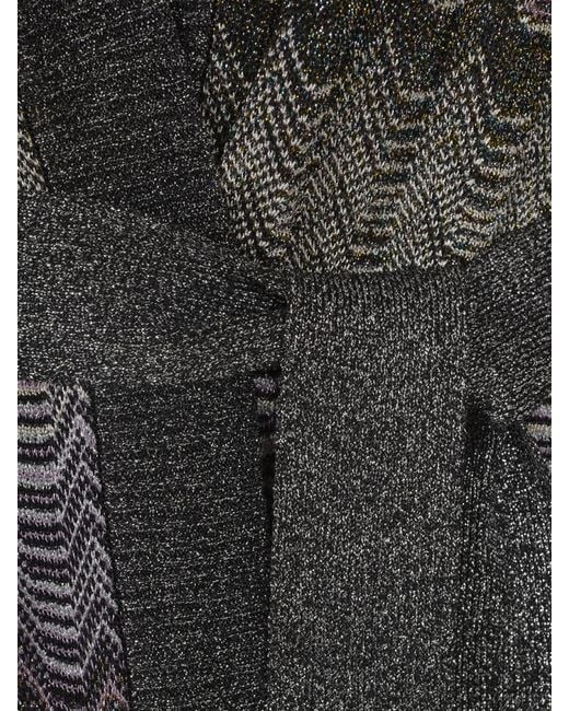 Missoni Gray Zigzag Greek Pattern Belted Cardigan