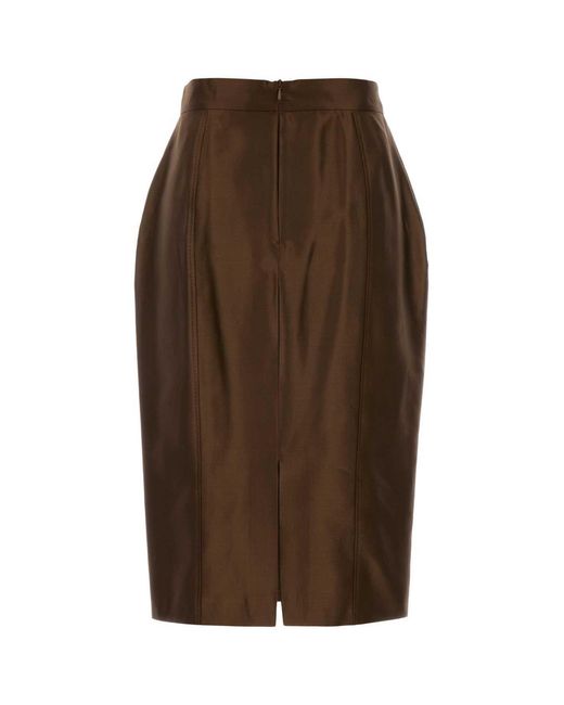 Max Mara Brown Studio Egoista High-Waist Skirt