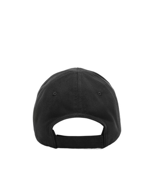 Balenciaga Black Baseball Cap With Embroidered Logo for men