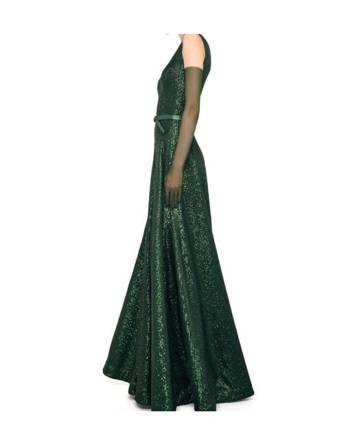 Norma Kamali Green Grace Sequined Maxi Dress