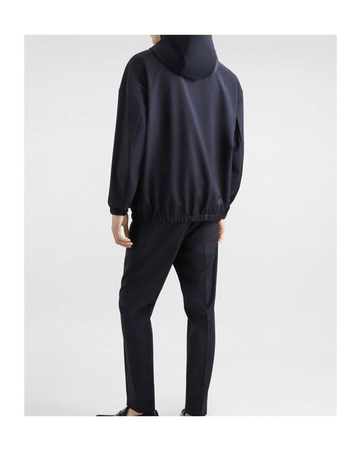 Dolce & Gabbana Blue Zip-Up Hooded Jacket for men