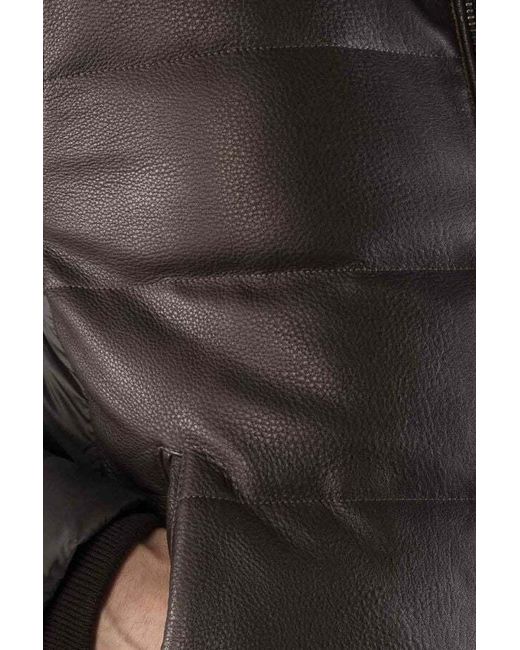 Moorer Black Wright Eiderdown-Padded Bomber Jacket for men