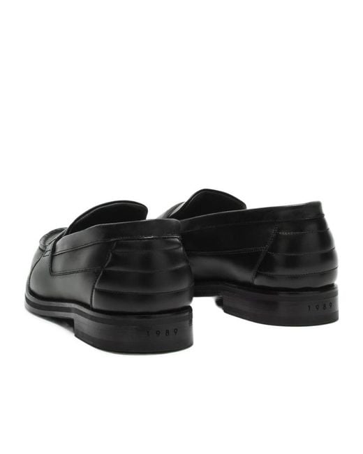 1989 STUDIO Black Perforated Loafers for men