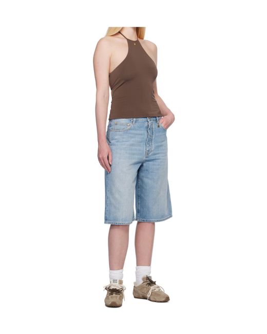 Amiri Blue Faded Denim Shorts