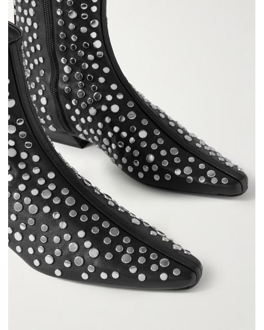 Staud Black Wally Studded Ankle Boots