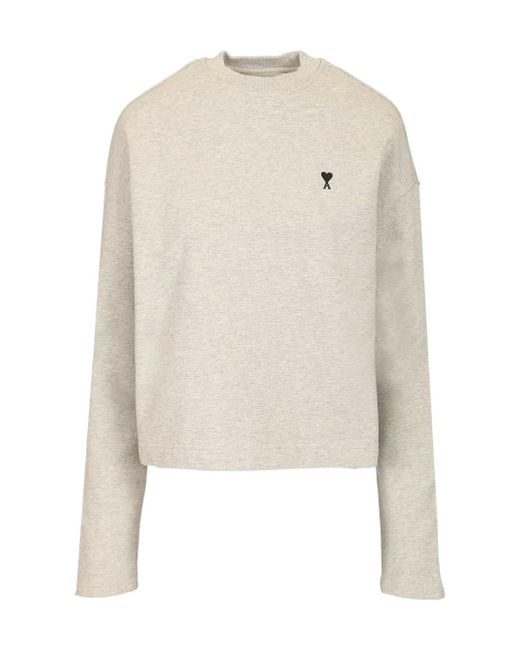 AMI White Long Sleeve Sweatshirt