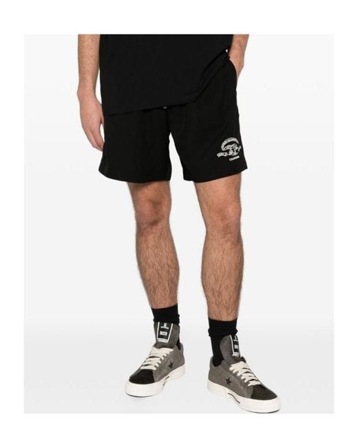 Amiri Black Elastic Waist Shorts for men