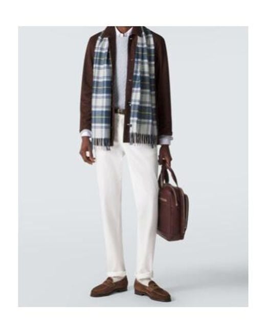 Dunhill Blue Tartan Cashmere Scarf for men