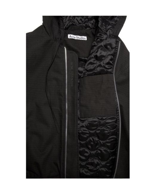 Acne Black Cotton Hooded Jacket for men