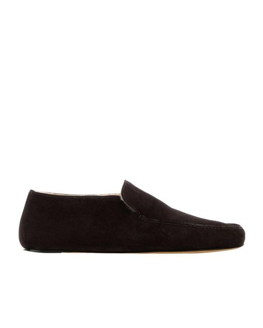 The Row Black Round-Toe Loafers for men