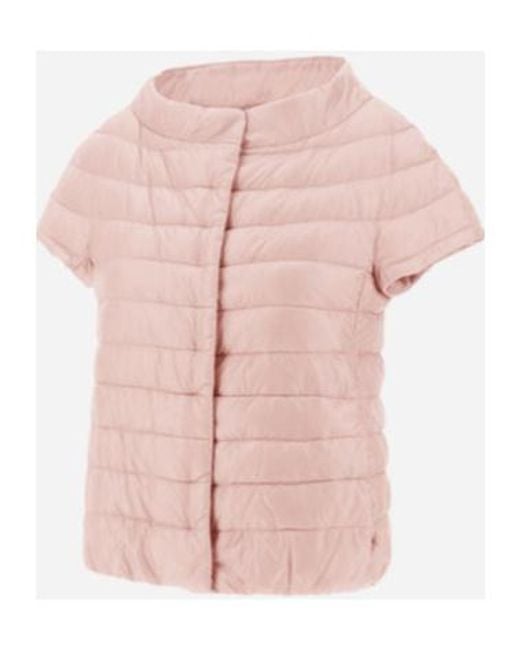 Herno Pink Short-Sleeve Quilted Jacket