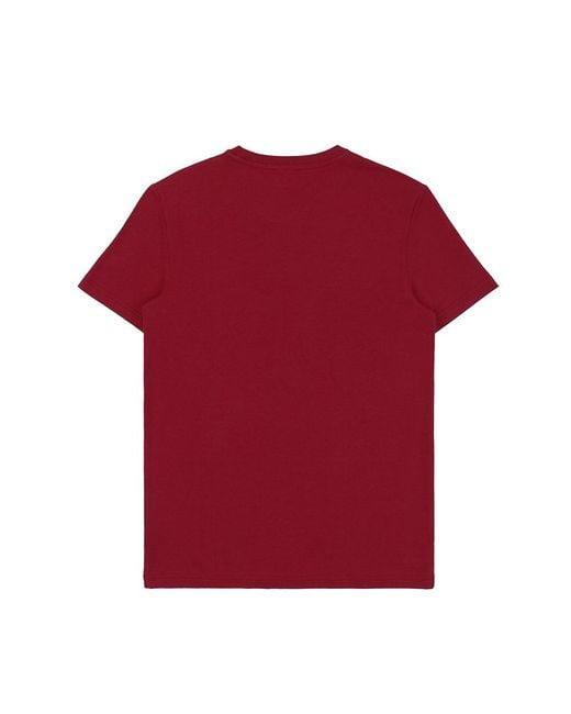 EA7 Red Round Collar Logo T-Shirt for men