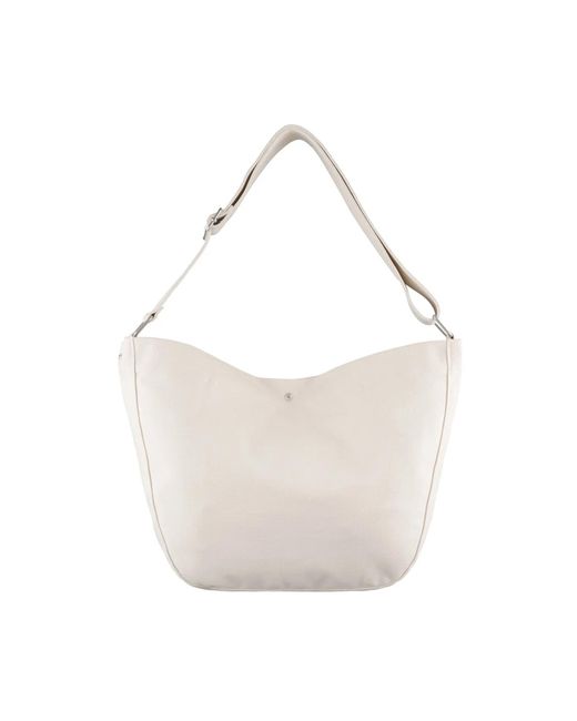 A.P.C. White Logo Printed Open Top Crossbody Bag for men
