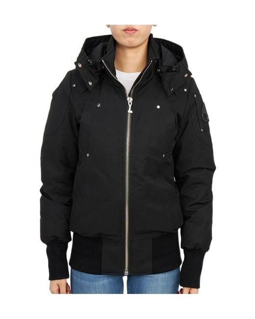 Moose Knuckles Black Zip-Up Hooded Jacket