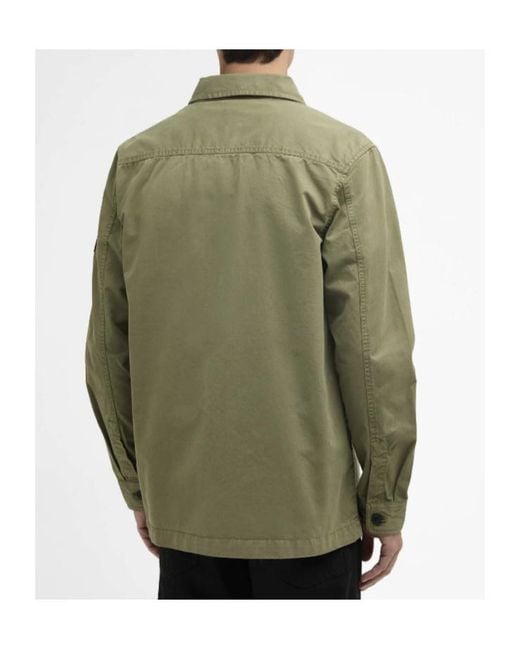 Barbour Green Buttoned Flap-Pocket Overshirt for men