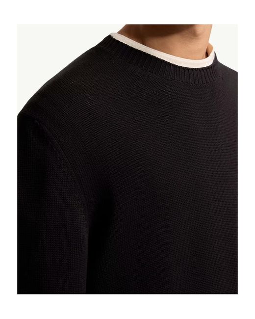 Moncler Black Logo Patch Crewneck Jumper for men