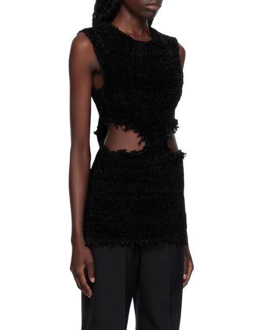 Jil Sander Black Cut-Out Detailed Sleeveless Dress