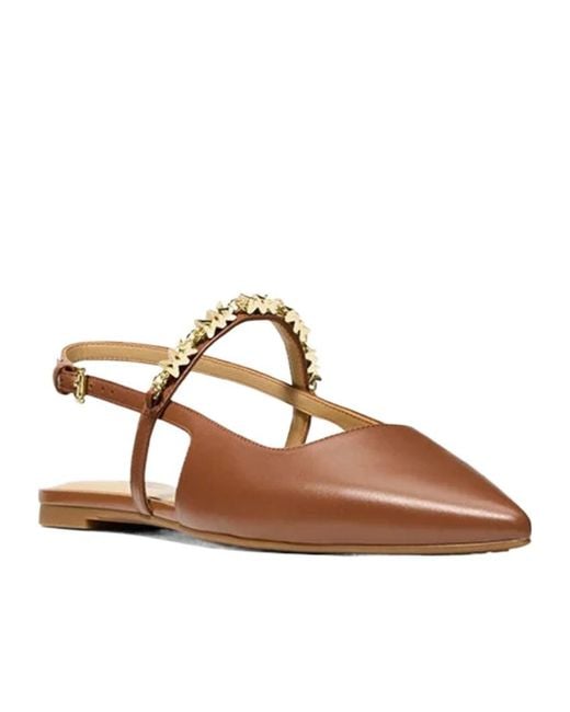 Michael Kors Brown Michael Dina Slingback Flat Shoes