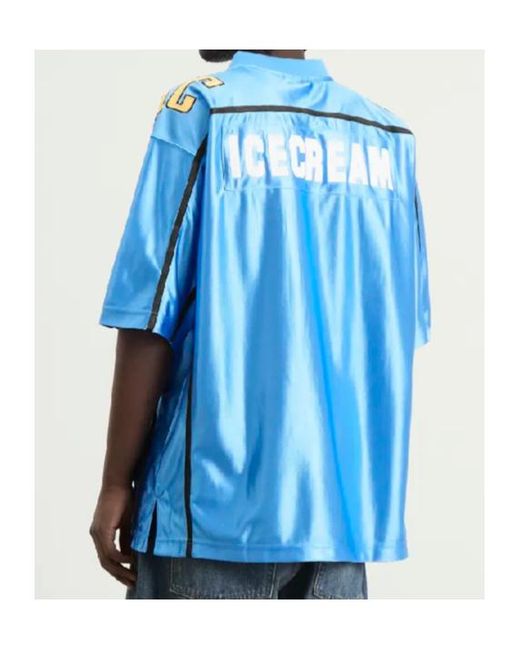 ICECREAM Blue Ic V-Neck Soccer Jersey for men