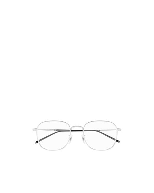 Montblanc White Eyewear Square Frame Glasses for men
