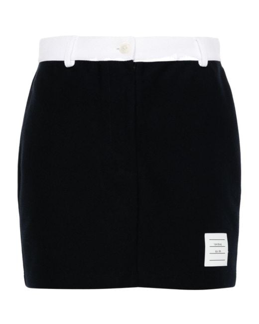 Thom Browne Black Contrast Waistband Mini Skirt