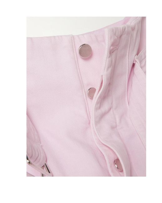 Agolde Pink High-Waisted, Wide-Leg Organic Cotton Jeans
