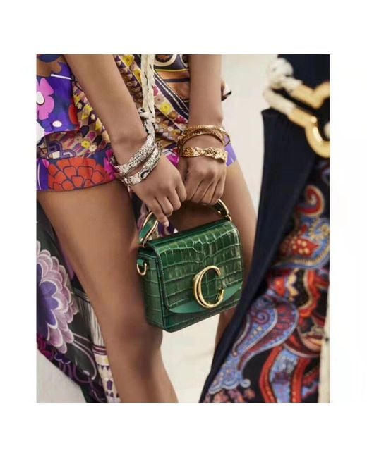 Chloé Green Chloé C Mini Crossbody Bag