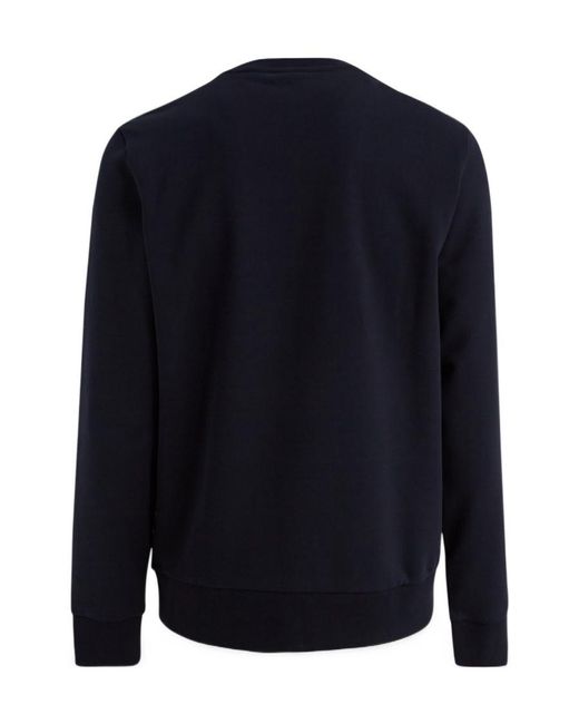 Boss Blue Logo-Print Crew-Neck Sweater for men